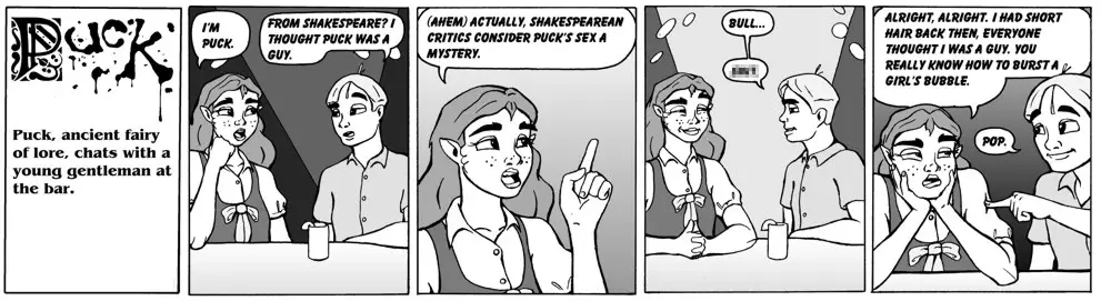 Dudes in Shakespeare's time actually had long hair, but who cares?