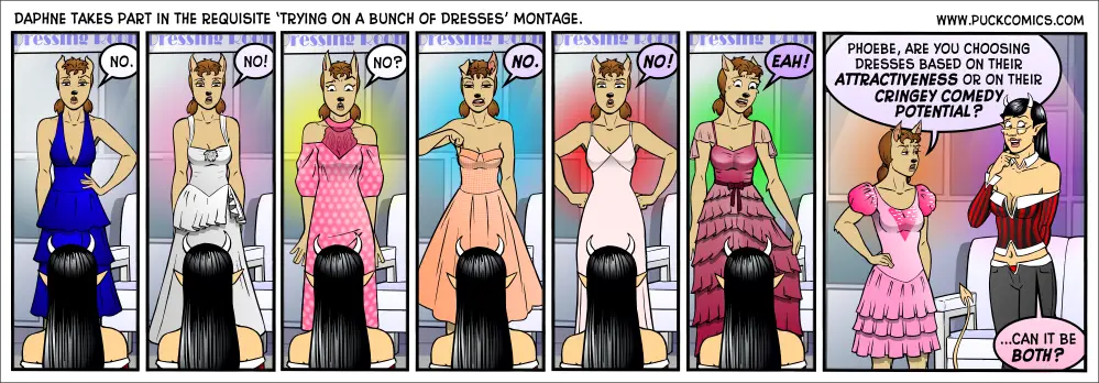 All of Daphne's dresses here are pulled from different movies!  See how many you can recognize!