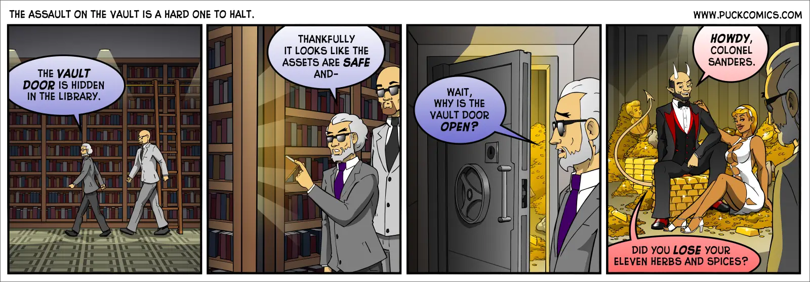 All good vaults are accessible via a secret door in the library. This is a known fact in the security industry.