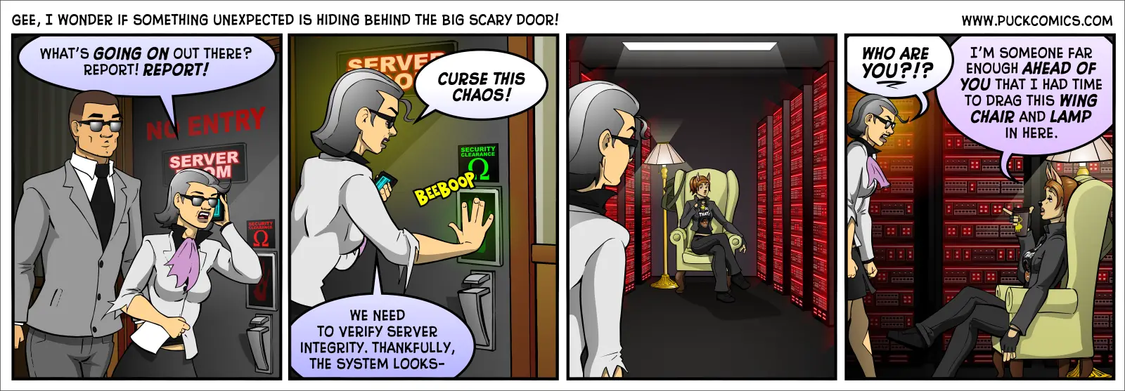 All evil servers glow with a fiendish red light. It's a known tech fact.